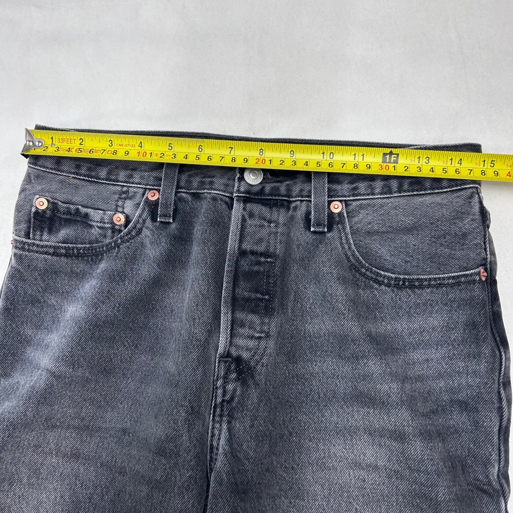 Levis Premium 501 Original Fit Jeans Mens 28x30 Washed Black Button Fly Denim - Picture 7 of 12